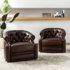 Flavio 31.5'' Wide Genuine Leather Swivel Chair,Set of 2 | ARTFUL LIVING DESIGN - 2 of 4