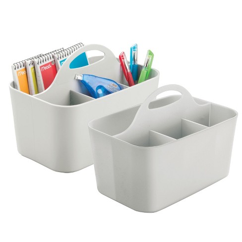 mDesign Plastic Office Storage Organizer Caddy Tote, Small, 2 Pack - image 1 of 4