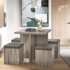 SKONYON 5 Piece Dining Table Set for One Dining Table and 4 Storage Ottomans - 2 of 4