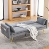 LOVMOR 72.5" Convertible Sofa Bed, Adjustable Velvet Sofa Bed - Velvet Folding Lounge Recliner - Reversible Daybed -Two Pillows and Center Leg - 3 of 3