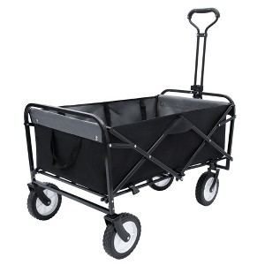Grungis Foldable Shopping Cart with Strapping System,Beach Cart with All-Terrain Wheels,Utility Cart for Camping,Shopping,Sports,Gardening - 1 of 4