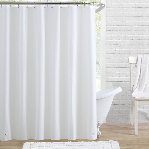 White Shower Curtain Liner with Magnets + Reviews