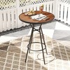 Tangkula 5 PCS Patio Bistro Set Round Table w/ 1.6" Umbrella Hole & 4 Stools Metal Frame - 4 of 4