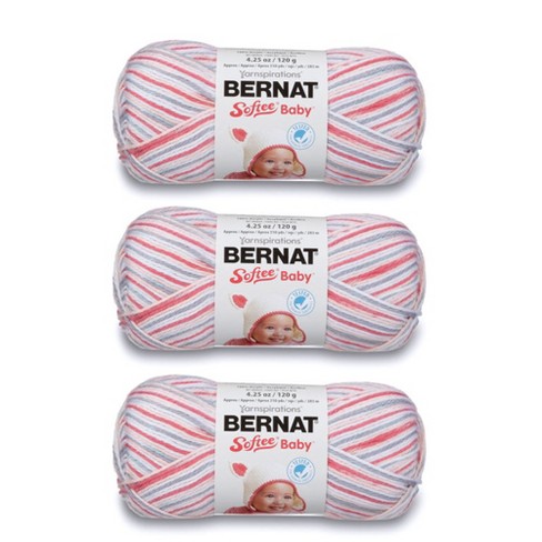  Bernat Softee Baby Baby Pink Marl Yarn - 3 Pack of 141g/5oz -  Acrylic - 3 DK (Light) - 362 Yards - Knitting/Crochet