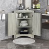 ALEXOUN Corner Bathroom Storage Cabinet with 2 Doors & Adjustable Shelves - Waterproof MDF Board, Space-Saving Design for Bathroom,Small Spaces - 2 of 4