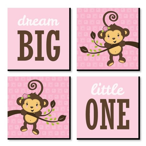 Baby Nursery Wall Art Canvas, Girls Picture Baby Room