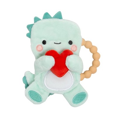 Pearhead Silicone Plush Teether - Dino - Valentine's Day