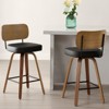 Bekrvio Swivel Counter Height Bar Stools Set of 1/2/3/4,26" Faux Leather Upholstered Bar Stools with Back & Bent Wood Frame for Kitchen Island - 2 of 4