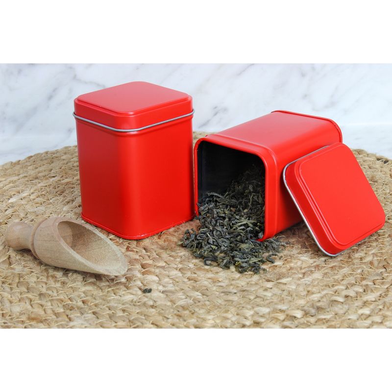 Cornucopia Brands 3" Tall Square Metal Tins 6pk; for Tea, Gift Boxes, and Storage, 1-Cup Capacity, 4 of 6