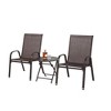 Ridstar 3-Piece Outdoor Patio Set with Camping Chairs and Folding Table For Garden Patio-Brown - 2 of 4
