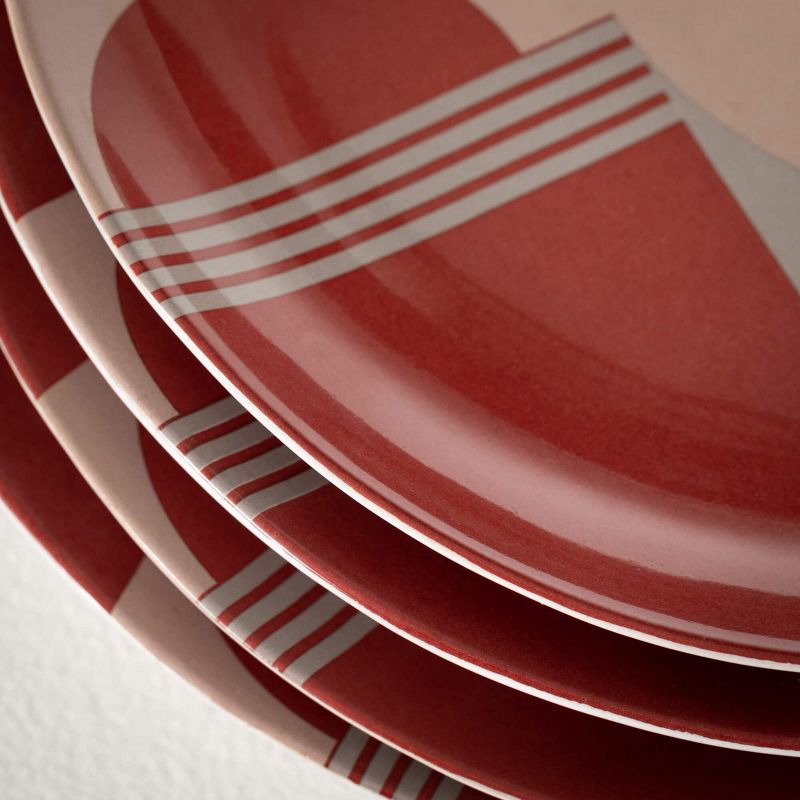 Sullivans 8.75" Retro Modern Design Plate Set of 4, Ceramic, 2 of 4