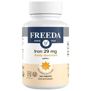 Freeda Ferrous Fumarate – Gentle Iron Supplement – Vegan, Kosher, Easy-to-Swallow Tablets for Daily Use - 1 of 4