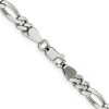 Black Bow Jewelry 5.25mm Rhodium Plated Sterling Silver Solid Figaro Chain Necklace - 3 of 4