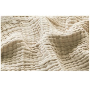 Itopfox Cotton Throw Blanket Large Gifts for Women 100% Muslin for Couch Breathable Gauze All Season Soft and Lightweight Pre-Washed Light Tan - 1 of 4