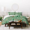 Deny Designs King Carriecantwell Winter Holiday Floral Duvet Cover and Pillow Sham Green - 3 of 4