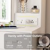 Kumasinova Makeup Vanity Desk with Adjustable LED Lights & Mirror,Small Vanity Table with Built-in Outlets,Dressing Table with Stool for Bedroom,White - 4 of 4