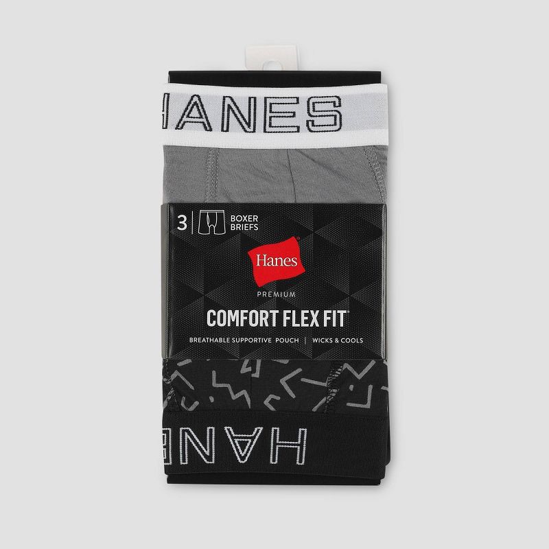 Hanes Premium Comfort Flex Fit Men's Boxer Briefs 3pk, 3 of 4