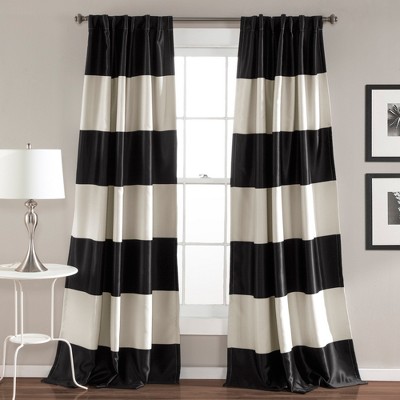 Striped - Black - Curtains & Drapes - Window Treatments - The Home Depot