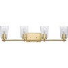 Progress Lighting Adley 4-Light Bath Vanity in Satin Brass with Clear Glass Shades - 2 of 4