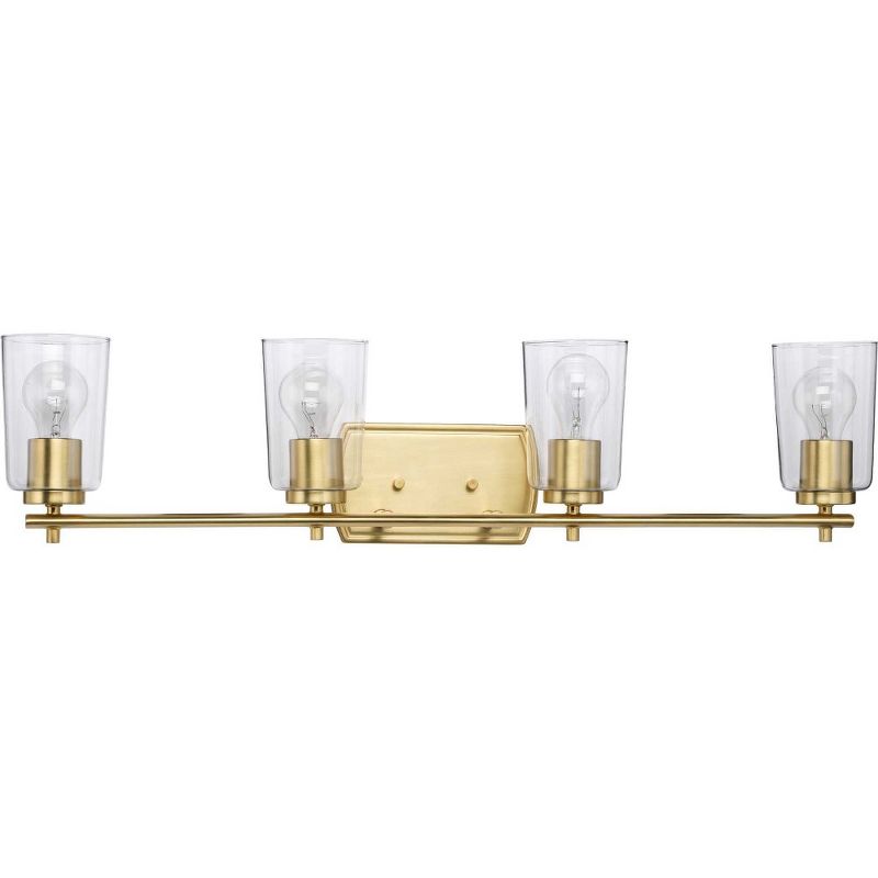 Progress Lighting Adley 4-Light Bath Vanity in Polished Nickel with Clear Glass Shades, 4 of 6