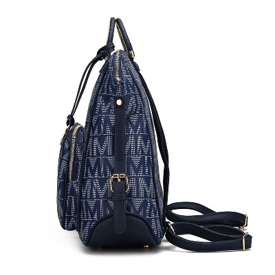MKF Collection Travel Backpack Trendy Monogram Vegan Leather, Cora Milan | MKF Collection by Mia K - Chocolate — фото 5