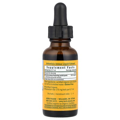 Organic Sweet Wormwood Herbal Liquid Extract, 1 OZ