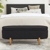 CAVINAS Modern Pull-Open Top Oval Ottoman Bench with Storage,Teddy Storage Ottoman for Living Room,Bedroom - 3 of 4