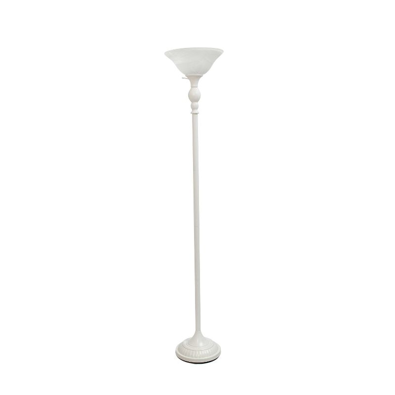 1-Light Classic Torchiere Floor Lamp with Marbleized Glass Shade - Lalia Home, 1 of 9