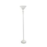 1-Light Classic Torchiere Floor Lamp with Marbleized Glass Shade White - Lalia Home