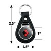 Batman Harley Quinn Diamond Logo Black Leather Keychain - 2 of 4