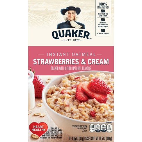 Quaker Strawberries & Cream Instant Oatmeal - 10ct : Target