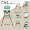 Kinder King 7 in 1 Baby High Chair Convert to Wooden Feeding Chair Removable Tray 5-Point Harness Gray - 3 of 4