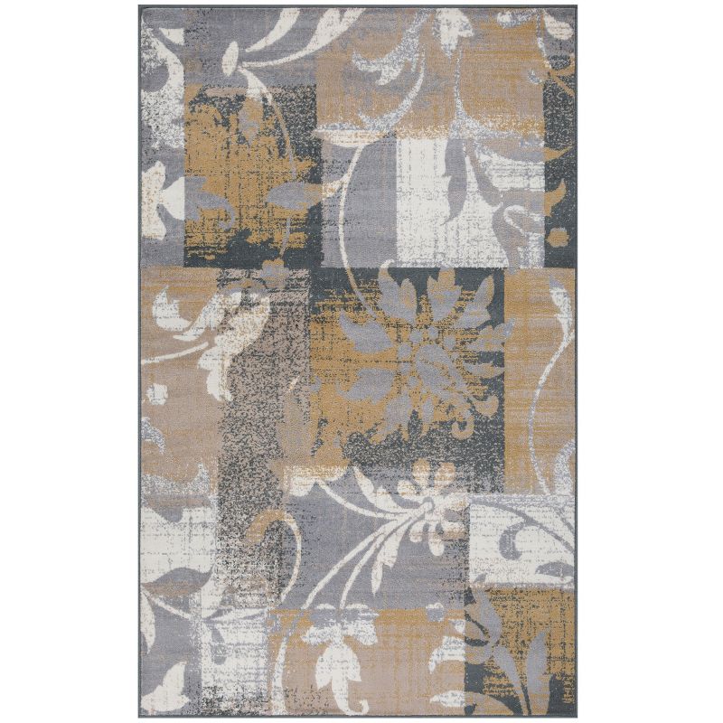 Contemporary Floral Patchwork Indoor Runner or Area Rug by Blue Nile Mills, 1 of 9