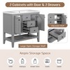 36 Inch Bathroom Storage Vanity With 2 Doors, 2 Drawers, Open Shelf, Solid Wood Bathroom Vanity Cabinet Without Ceramic Sink Top - 3 of 4