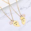 BFF Necklace Set for 2 - Matching Heart Pendant Best Friend Jewelry Gift - 3 of 4