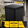 CAVINAS Weatherproof Trash Can, Outdoor Waterproof & UV Resistant Bin with Trash Bag Lock Design, Wood-Like Finish - 4 of 4