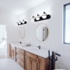 PAKOKULA 27.95 in. 3-Light Black Wall Sconce with White Globe Shades and Black Trim - 2 of 4