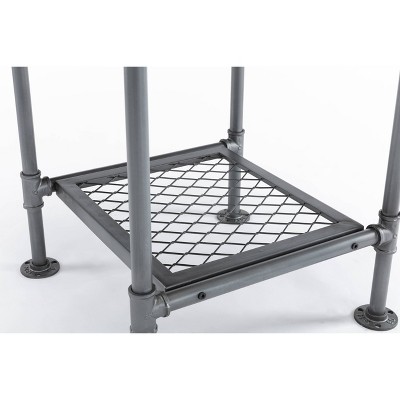 Newport Industrial Gray & Natural Fir Wood Square End Table
