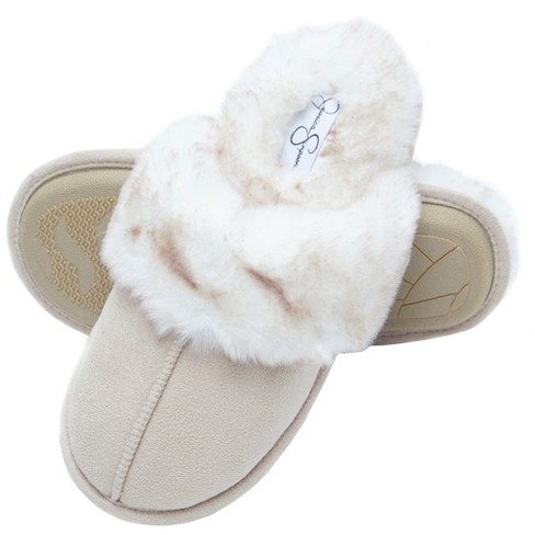 Jessica Simpson Womens Micro-suede Scuff Slipper - Ivory/large : Target