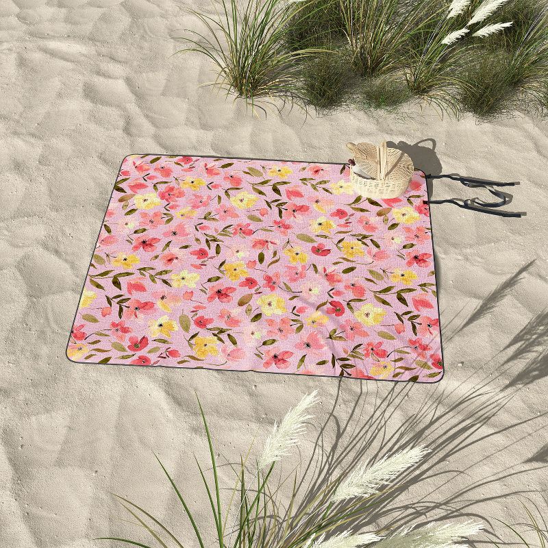 Ninola Design Fresh flowers Pink Picnic Blanket - Deny Designs, 3 of 4