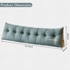 Bekrvio Velvet Wedge Headboard Pillow, Bed Rest Reading Backrest Cushion with Removable Cover & Side Pockets for Daybed & Couch - 2 of 4