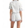Women's Embroidered Button Cropped Set - MABLE - 3 of 4