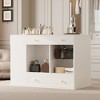 Whisen Closet Island with 6 Drawers, Glass Display Top and Open Shelves, Compartments - 3 of 4