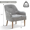 GDFStudio Modern Chenille Accent Chair with Wood Legs - 3 of 4