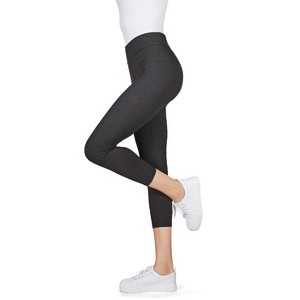 Memoi Women's Comfort Cotton Capri Lightweight Leggings - 1 of 4