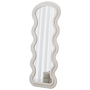 JUJABU Full-Length Wavy Floor Mirror with Stand for Bedroom or Living Room - 1 of 4