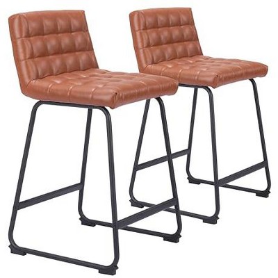 Zuo Pago Counter Stool (Set of 2) Brown