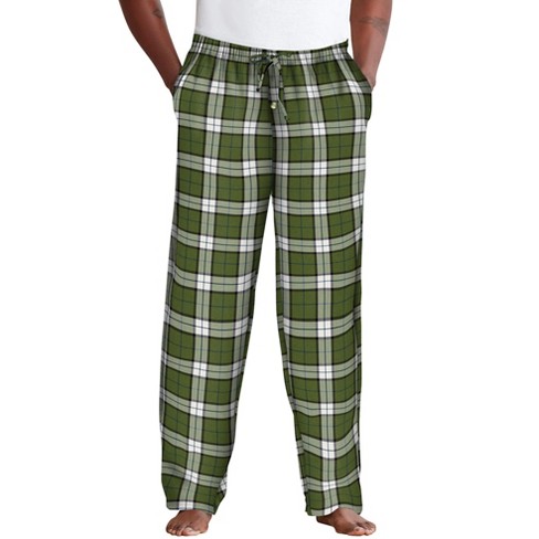 Tall Men's Pajama Bottom: Flannel, Classic Plaid (Green/Blue) - FINAL