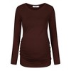Maternity Shirt Side Button and Ruched Maternity Tunic Tops - 2 of 4