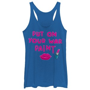 Women's CHIN UP War Paint Lipstick Racerback Tank Top - 1 of 3